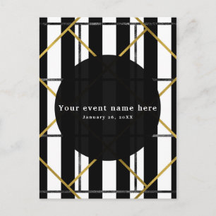 Black & Gold Chic Glam Geometric Party Invitation