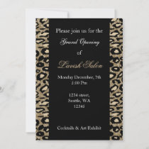Black Gold Chic Leopard Print Corporate Party Invitation