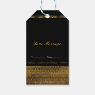 Black & Gold Chic Sparkling Glam Party Favor Gift Tags