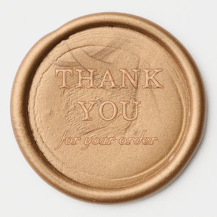 Black Gold Chocolate Brand Thank You Wax Seal Sticker