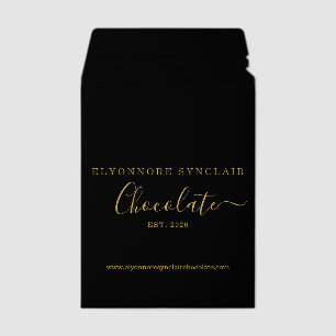 Black Gold Chocolatier Brand Business Envelope Mailers