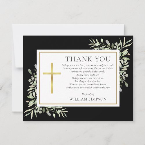 Black Gold Christian Funeral Greenery Poem