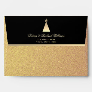 Black Gold Christmas Envelope