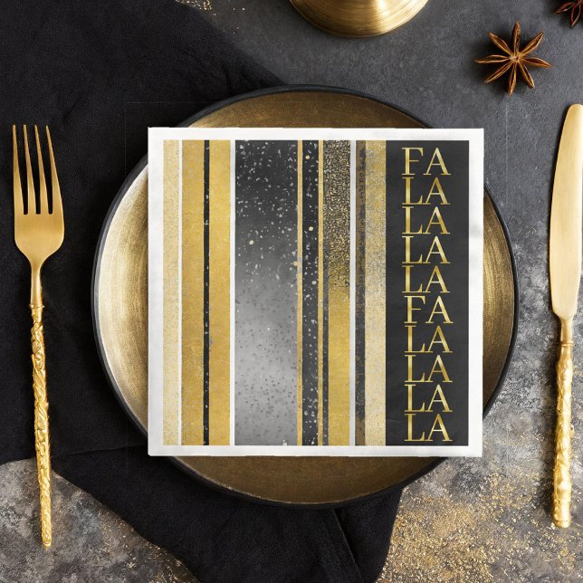Black Gold Christmas Fa La La Pattern#27 ID1009 Paper Dinner Napkins (Creator Uploaded)