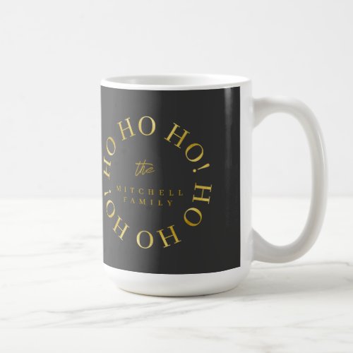 Black Gold Christmas Ho Ho Ho ID1009 Coffee Mug