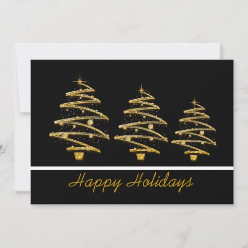 Black gold Christmas holiday party Invitation