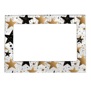 BLACK & GOLD CHRISTMAS HOLIDAY TREES MAGNETIC FRAME