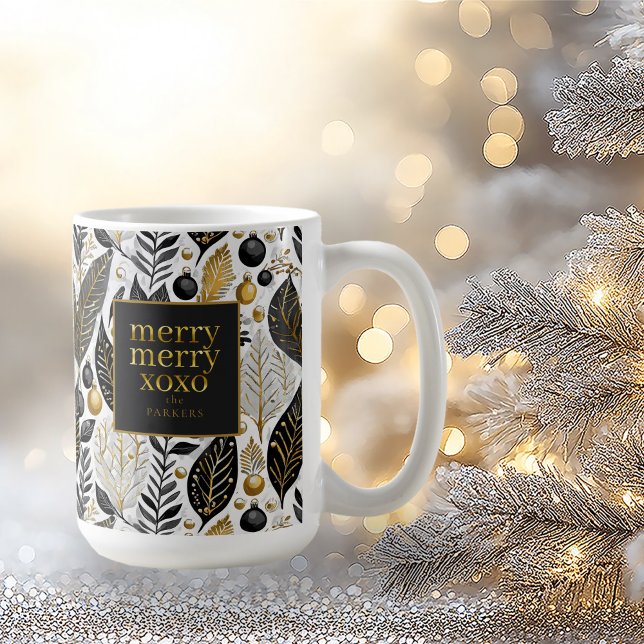 Black Gold Christmas Merry Pattern#21 ID1009 Coffee Mug (Creator Uploaded)