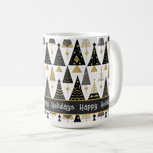 Black Gold Christmas Merry Pattern25 ID1009 Coffee Mug