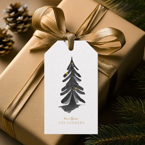 Black Gold Christmas Pattern10 ID1009 Gift Tags