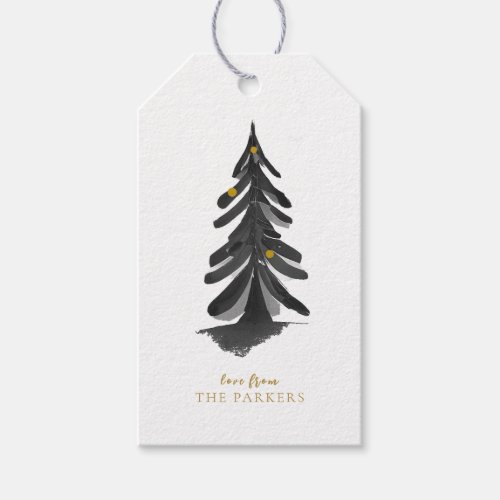 Black Gold Christmas Pattern10 ID1009 Gift Tags