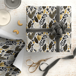 Black Gold Christmas Pattern#21 ID1009 Wrapping Paper