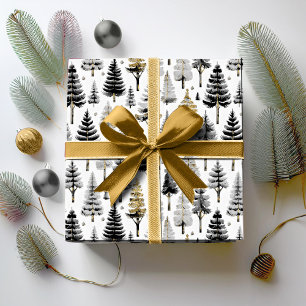Black Gold Christmas Pattern#26 ID1009 Wrapping Paper