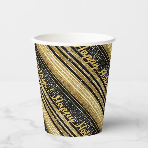 Black Gold Christmas Pattern28 ID1009 Paper Cups