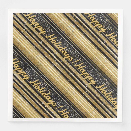 Black Gold Christmas Pattern28 ID1009 Paper Dinner Napkins