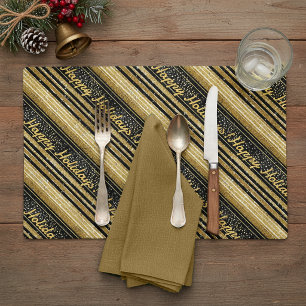 Black Gold Christmas Pattern#28 ID1009 Placemat