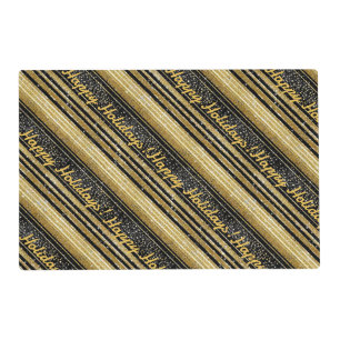 Black Gold Christmas Pattern#28 ID1009 Placemat