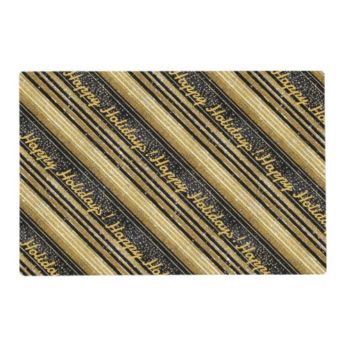 Black Gold Christmas Pattern28 ID1009 Placemat
