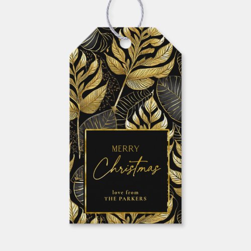 Black Gold Christmas Pattern29 ID1009 Gift Tags