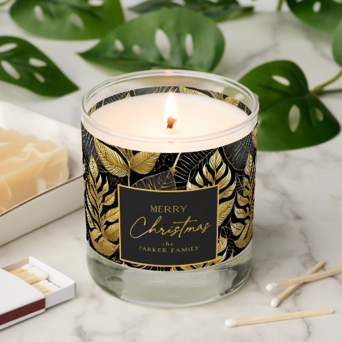 Black Gold Christmas Pattern29 ID1009 Scented Candle
