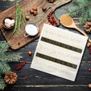 Black Gold Christmas Pattern#35 ID1009 Paper Dinner Napkins