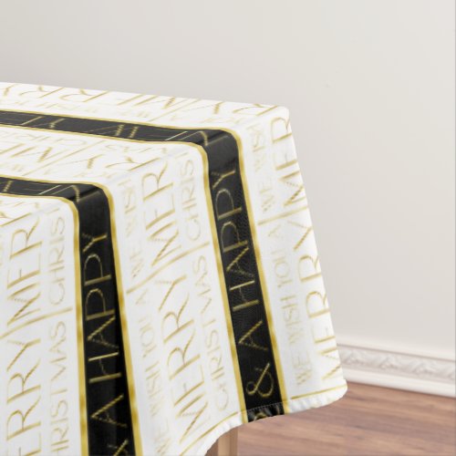 Black Gold Christmas Pattern35 ID1009 Tablecloth