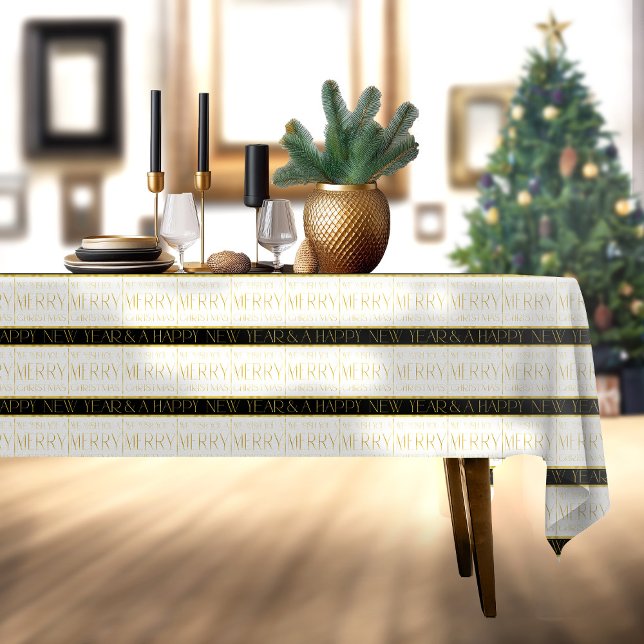 Black Gold Christmas Pattern#35 ID1009 Tablecloth (Creator Uploaded)