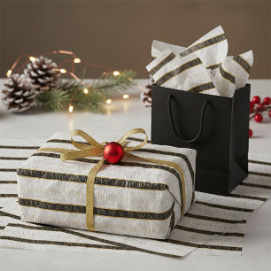 Black Gold Christmas Pattern#35 ID1009 Tissue Paper