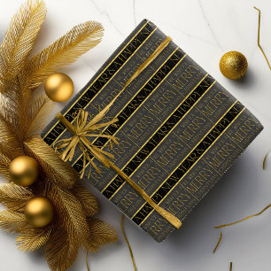 Black Gold Christmas Pattern#35b ID1009 Wrapping Paper