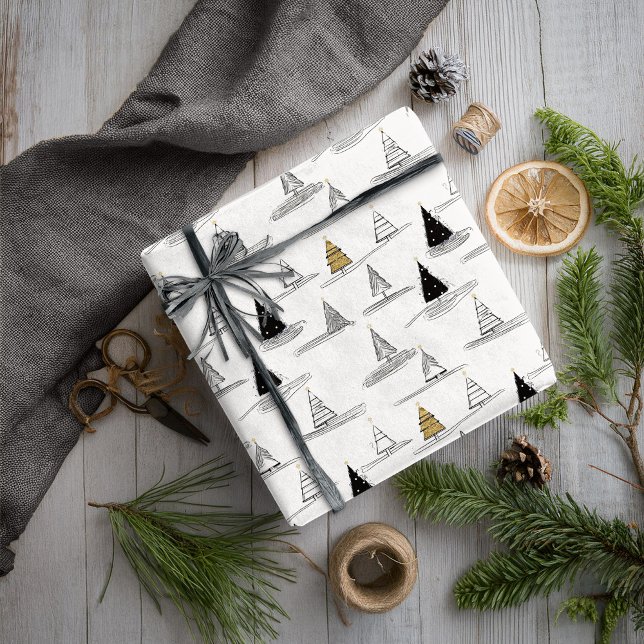 Black Gold Christmas Pattern#5 ID1009 Wrapping Paper (Creator Uploaded)