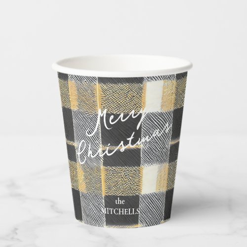 Black Gold Christmas Pattern7 ID1009 Paper Cups