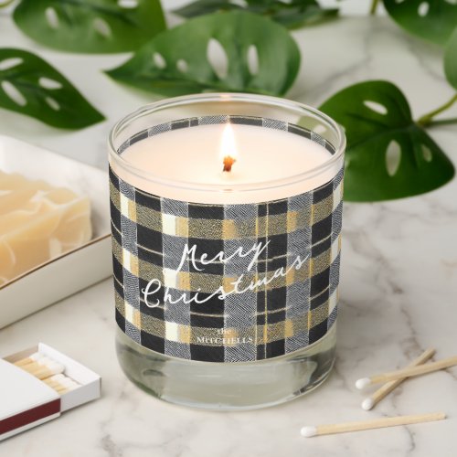 Black Gold Christmas Pattern7 ID1009 Scented Candle