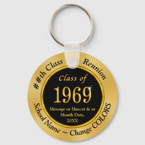 Black Gold Class of 1969 55th Class Reunion Gifts Keychain