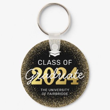 Black Gold Class of 2024 Graduation Keychain