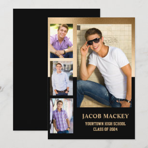 Black Gold Class of 2024 High School Photo  Announcement