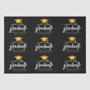 Black Gold Class of 2025 Congratulation Grad Party Tissue Paper
