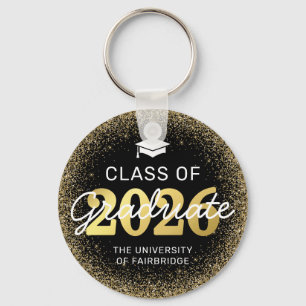 Black Gold Class of 2026 Graduation Keychain