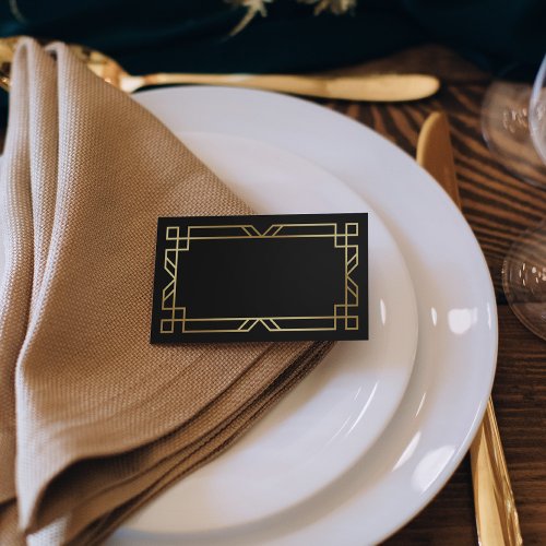 Black Gold Classic Frame Wedding Names Place Card
