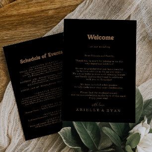 Black Gold Classic Minimal Wedding Welcome Letter