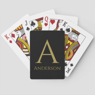 Black Gold Classic Monogram Bridge Poker Spades  Cards