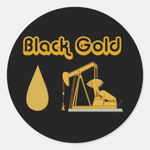 Black Gold Classic Round Sticker