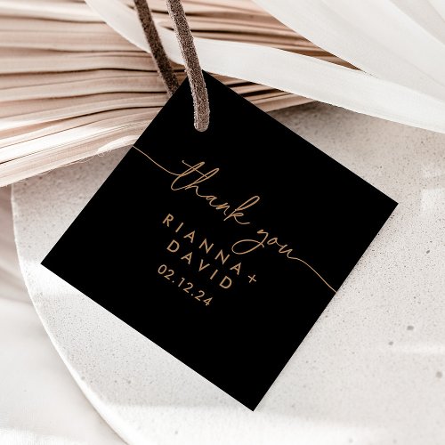 Black Gold Classic Wedding Favor Tags