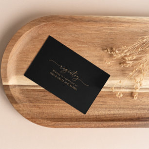 Black Gold Classic Wedding Gift Registry Enclosure Card