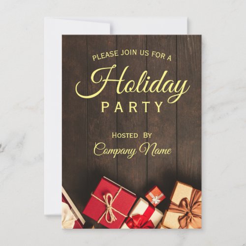 Black Gold Classy Corporate Holiday Party Invita Invitation