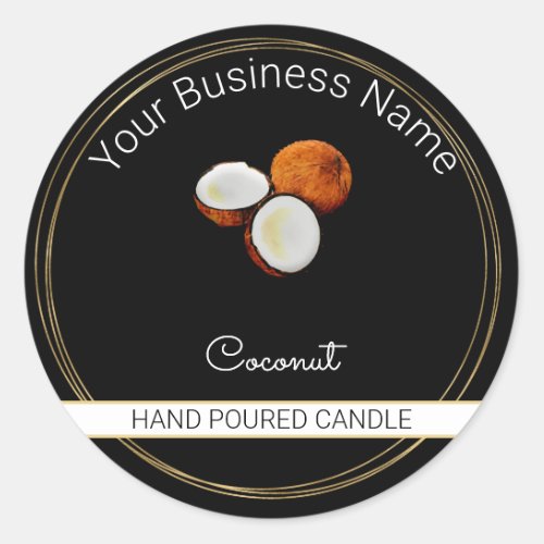 Black  Gold Coconut Candle Product Label
