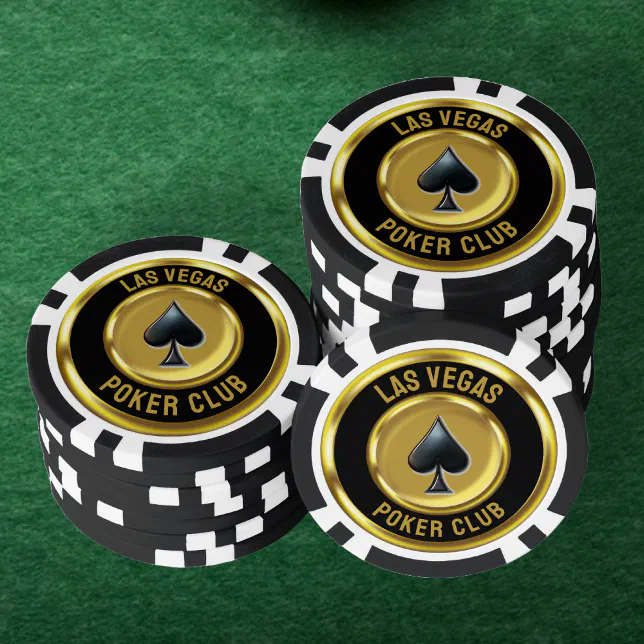 Black & Gold Coin Spade Las Vegas Poker Club Poker Chips Zazzle