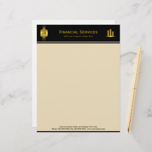 Black Gold Coins Accountant Business Letterhead