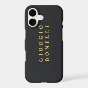 Black & Gold Color Minimalist Personal Modern Name iPhone 17 Case
