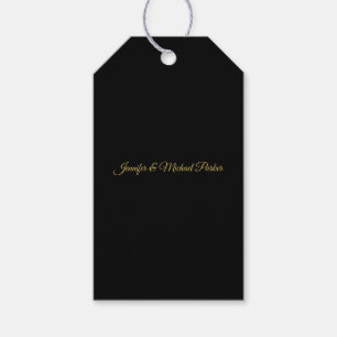 Black & Gold Color Modern Creative Script Family Gift Tags