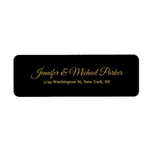 Black & Gold Color Modern Creative Script Family Label
